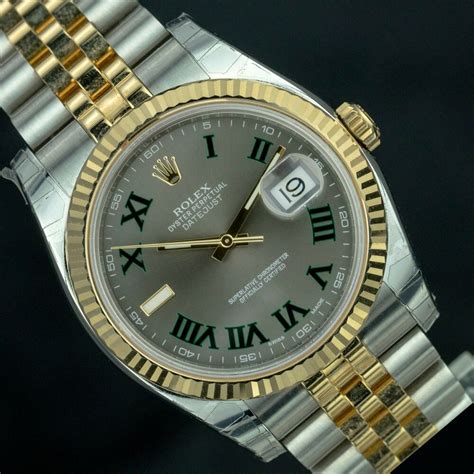 twotone green roman rolex|rolex datejust 41 126333.